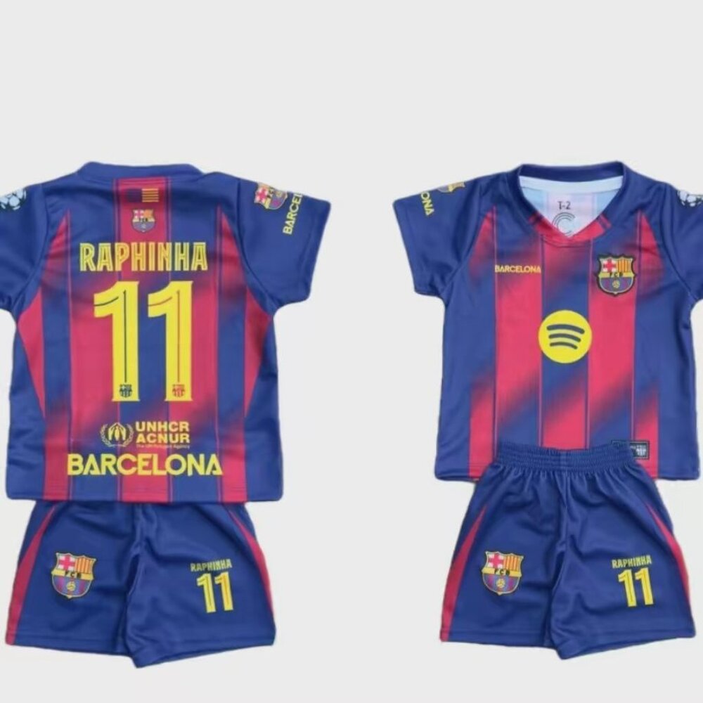Barcelona #11 Raphinha kids Set